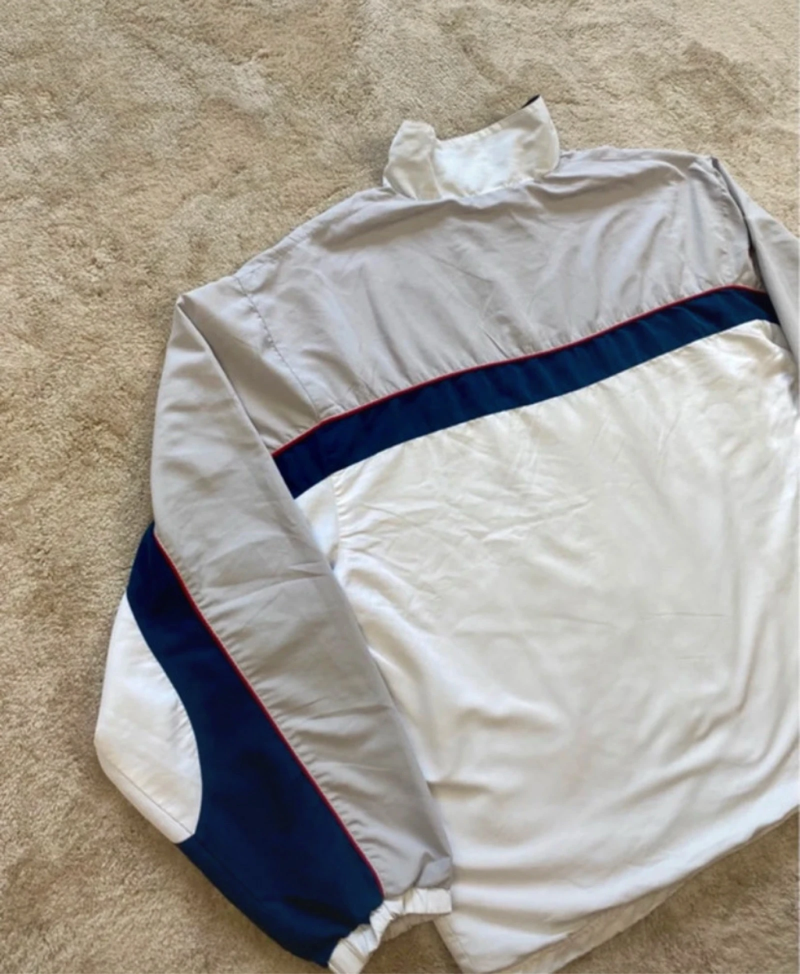 Reebok Jaqueta Esportiva Vintage Branca e Azul Marinho Tamanho XL – photo 6